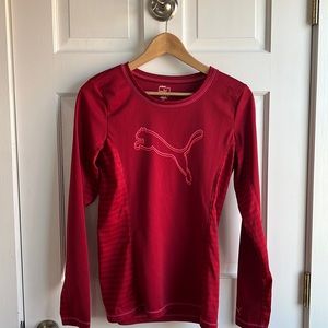 Puma burgundy running long sleeve